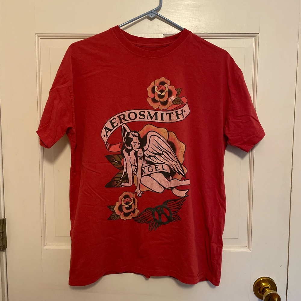 Red Short Sleeve Graphic Tee - Angel Design